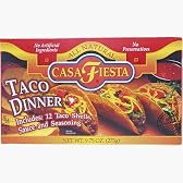 カサフィエスタ：タコキット　（１２タコシェル、タコソース、シーズニングミックス）　 Casa Fiesta Taco Kit: 12 Shells, Taco Sauce, Seasoning Mix