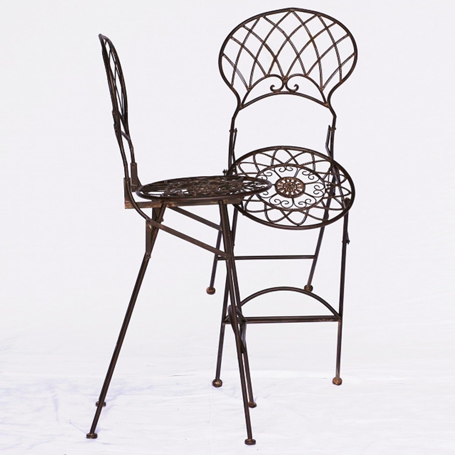 Bar Möbel Outdoor Metall Barstühle Gartenmöbel 2er Set braun 2 hohe Bar