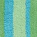 InterDesign Microfiber Stripz Bathroom Shower Accent Rug, 34 x 21, Blue/Green