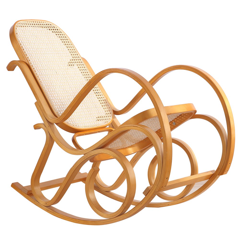 Rocking Chair Rattan Knitting Leisure Chair Vintage Living Room
