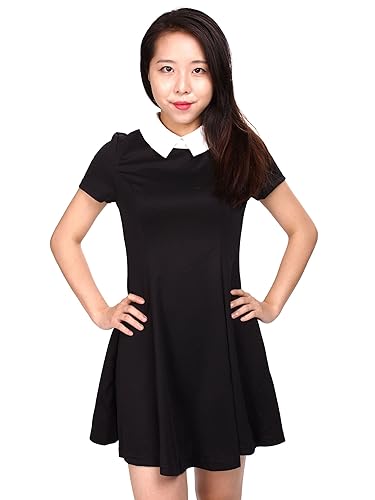 Black dress peter pan collar
