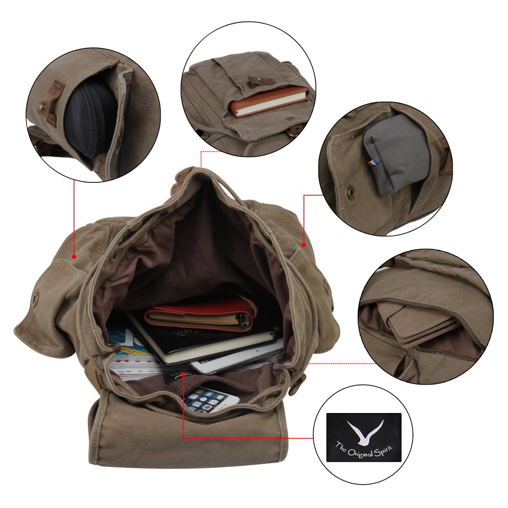 Hynes Eagle Retro Designer Canvas Backpack 28 Liter