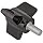 Davies Thermoset Three Arm Knob, Flute Rim, Threaded Stud, 1/4-20 Thread Size X 9/16" Thread Length, 1-1/2" Diameter (Pack of 5)