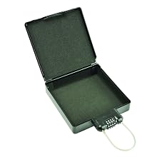 MMF Industries Mobile Security ICASE with Liner Combination Lock, 5 5/8 x 5 7/8 x 1 1/4 Inches, Black(2648304)