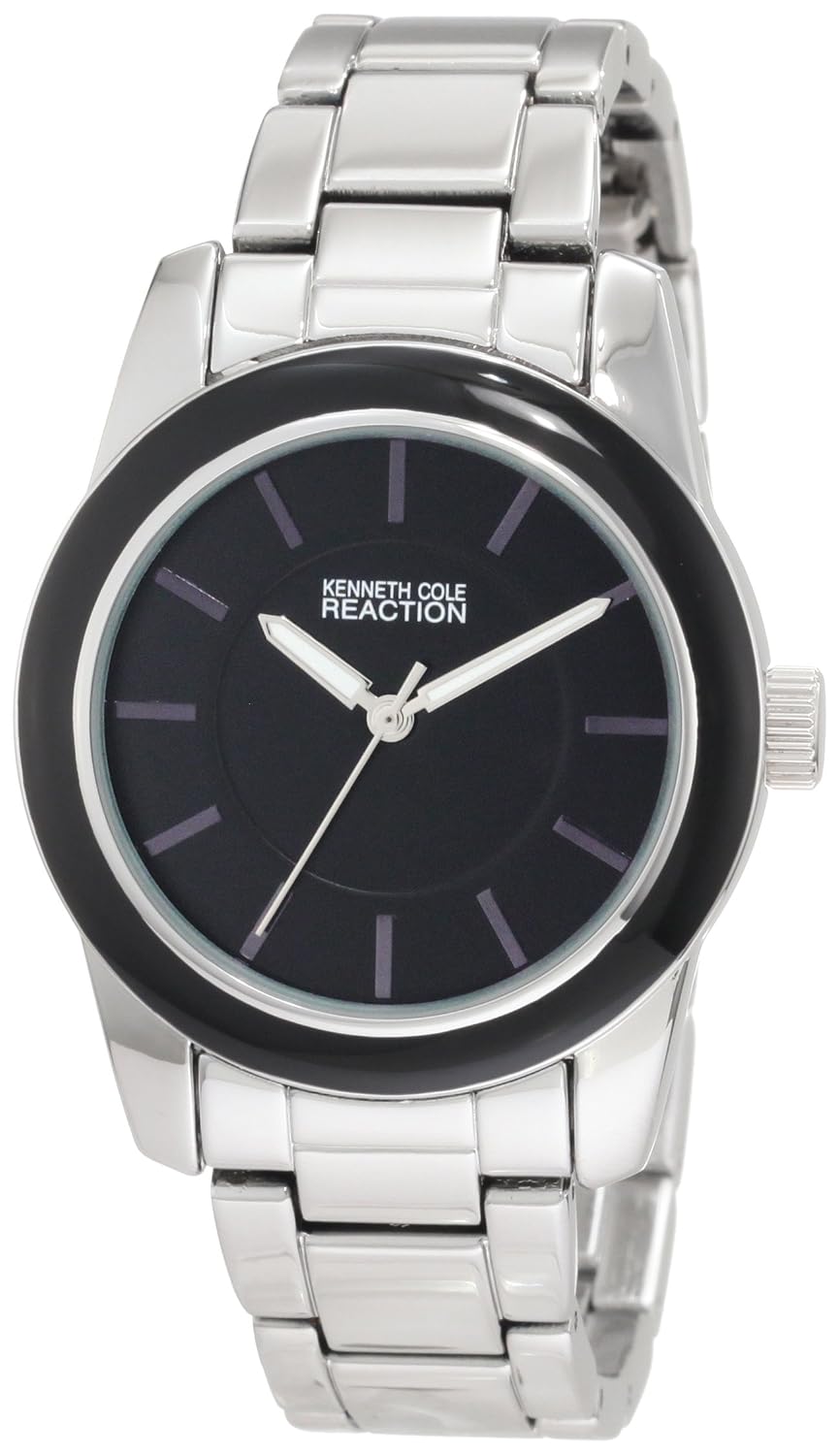 Kenneth Cole REACTION Women’s RK6009 Analog Black Enamel Bezel Watch Box Set