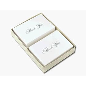 Silver Thank You Note Card and Envelope 48 sets