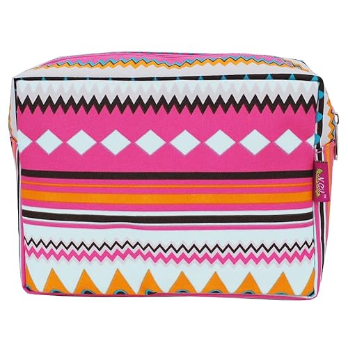 Multi-color Aztec Tribal Hipster Print Large Cosmetic Travel Pouch