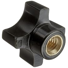 DimcoGray Black Phenolic 4 Prong Knob Female, Brass Insert: 5/16-18" Thread x 7/16" Depth, 1-1/4" Diameter x 7/8" Height x 5/8" Hub Dia x 3/8" Hub Length (Pack of 10)