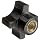 DimcoGray Black Phenolic 4 Prong Knob Female, Brass Insert: 5/16-18" Thread x 7/16" Depth, 1-1/4" Diameter x 7/8" Height x 5/8" Hub Dia x 3/8" Hub Length (Pack of 10)