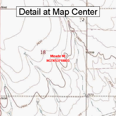 USGS Topographic Quadrangle Map - Meade NE, Kansas (Folded/Waterproof)