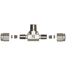 Parker A-Lok 2MBT2N-316 316 Stainless Steel Compression Tube Fitting, Tee, Tube OD x NPT Male x Tube OD
