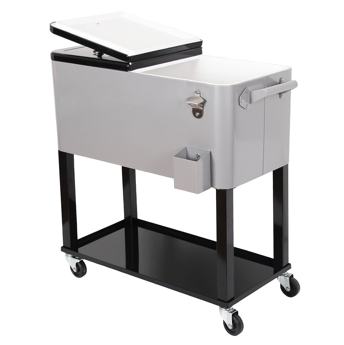 UPHA 80 Quart Rolling Ice Chest Portable Party Bar Drink Entertaining