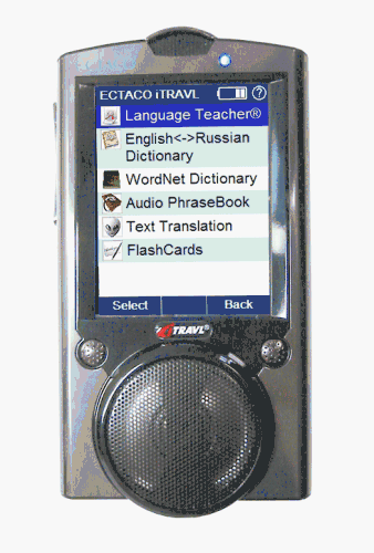 Spanish - English - Spanish electronic text translator, talking dictionary and Ultimate Travel Tool ECTACO iTRAVL NTL-2S plus the downloadable LingvoSoft Spanish Translation Software Platinum pack ($200 value) as a Free gift!