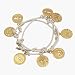 8 Names of God on Coins Dipped In Gold on a White Leather Bracelet