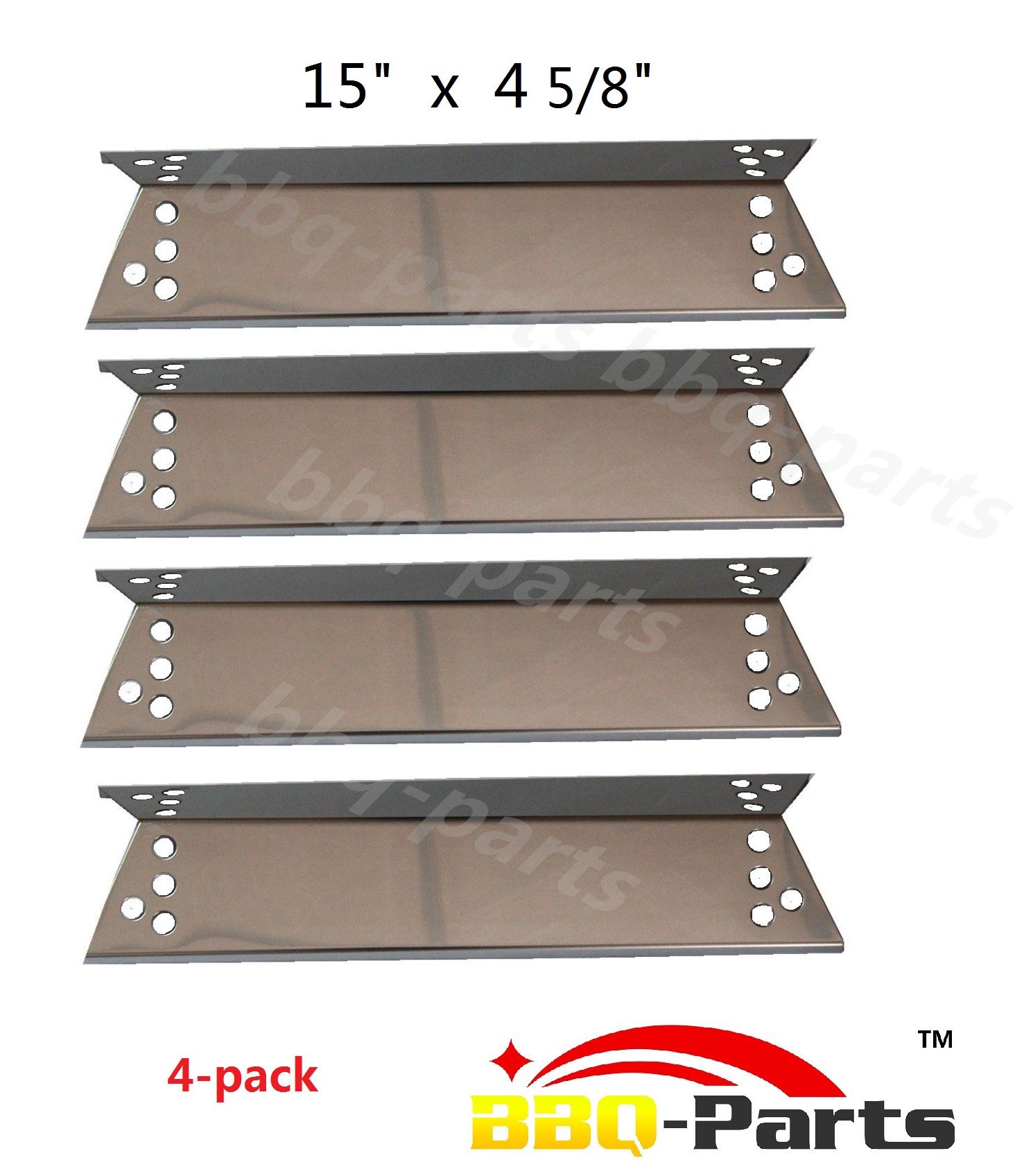 SPZ681 Stainless Steel Heat Plates 4pc BBQ Gas Grill Parts FOR Kenmore