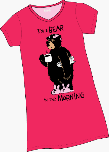 LAZYONE WOMEN'S BEAR IN THE MORNINGS SLEEPSHIRT