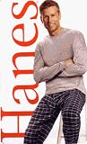 Men's Pajamas - Long Sleeve T-Shirt and Flannel Pants by Hanes
