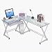 Tempered Glass L-Shape Desk (Glass/Steel) (29.5