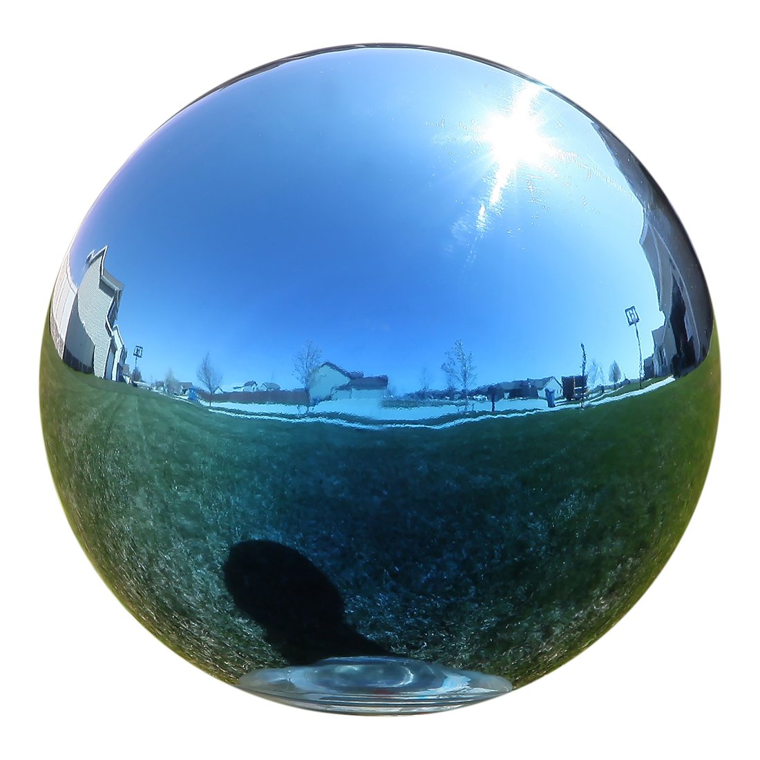 Lilys Home Gazing Globe Mirror Ball in Blue Stainless Steel. (10 Inch)