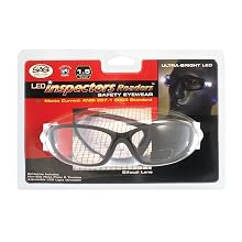 SAS Safety 5420-15 LED Inspectors Readers Safety Glasses, Black Frame, 1.5 Magnification Lens