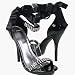 EROR Sexy Rhinestone Encrusted Ankle Wrap up Open Toe Stilleto Heel Shoes