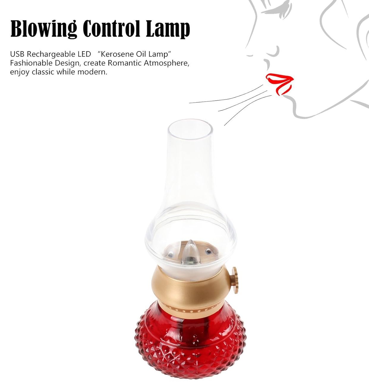 Anpress Decorative Rechargeable Flameless Candle Lantern, Vintage Oil