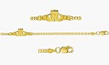 14K Yellow Gold Claddagh Design Ankle Bracelet