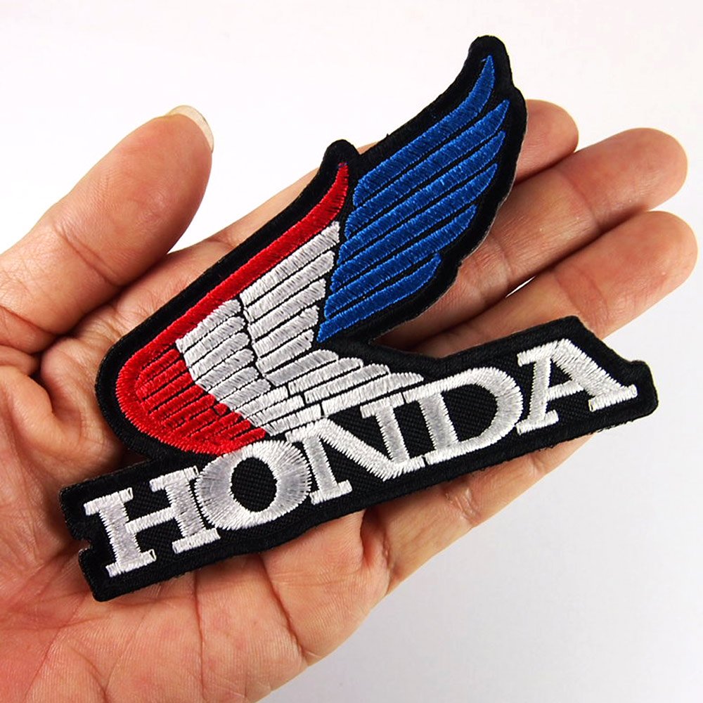 HONDA WING RACING MOTORCYCLES BIKER JACKET VINTAGE EMBROIDERED IRON ON