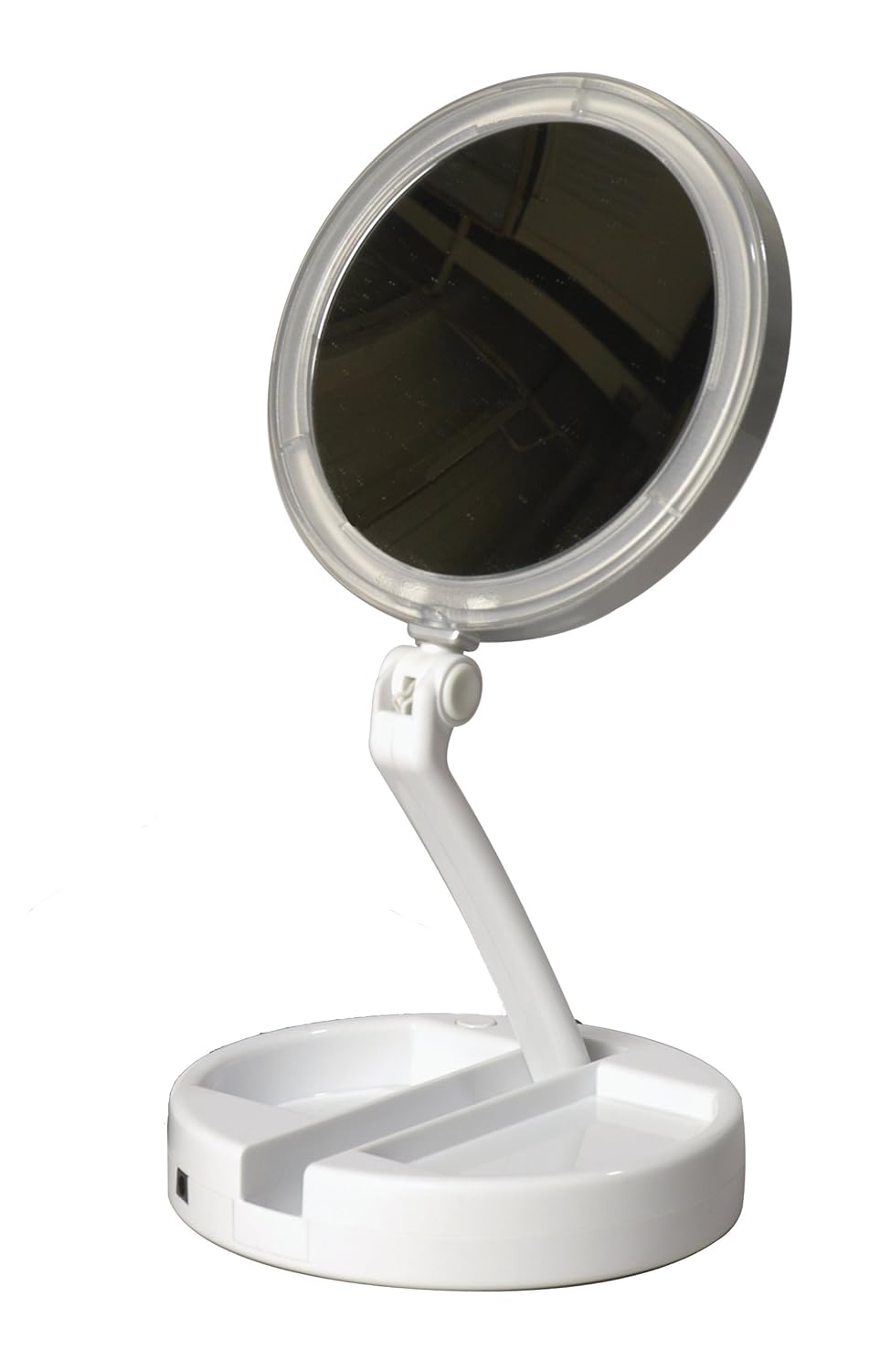 Floxite 750412l 12x LED Lighted Folding Vanity and Travel Mirror, White, Froste eBay