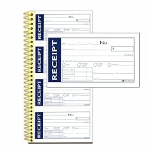 Adams Write 'n Stick Receipt Book, Spiral Bound, 2-Part, 5.25 x 11 Inch, 200 Sets, White and Canary (SC1152WS)