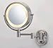 8 Brushed Nickel Finish Dual Sided Surround Light Wall Mount Makeup Mirror (Hardwired Model)