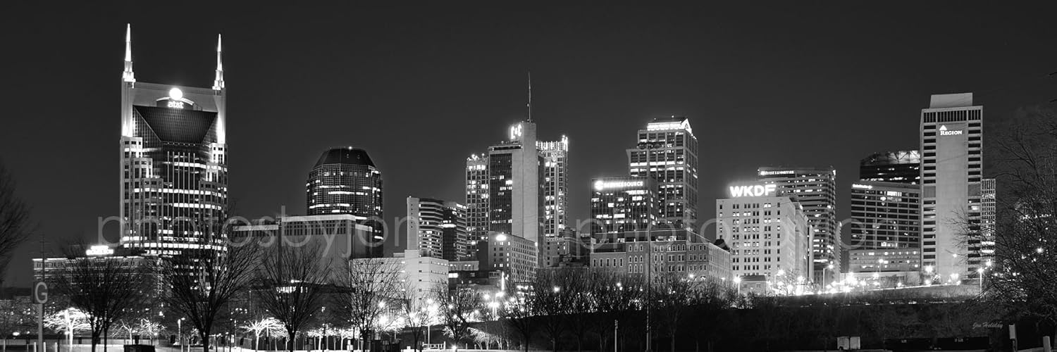 Amazon.com: Nashville Skyline NIGHT Black and White BW Downtown ... Amazon.com: Nashville Skyline NIGHT Black and White BW Downtown ...