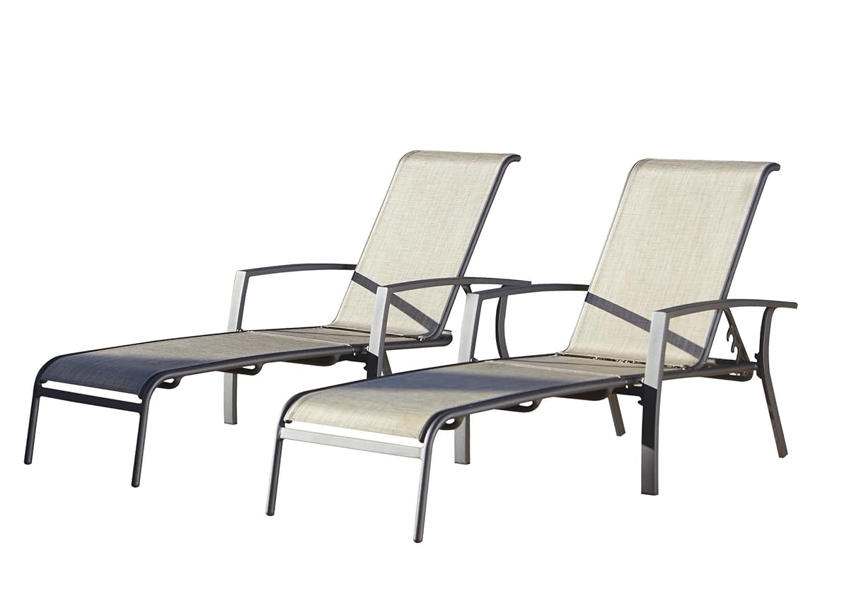 Cosco Outdoor Adjustable Aluminum Chaise Lounge Chair Serene Ridge