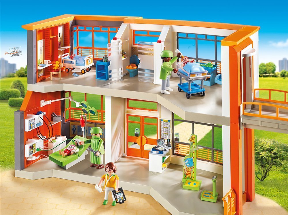 Amazon.com: PLAYMOBIL 6657 - Furnished Children's Hospital: Toys ...