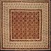 Full Moon Loom Kalamkari Block Print Square Cotton Tablecloth 72