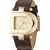 DKNY NY4315 Ladies D Shape Gold Dial, Brown Leather Strap Watch