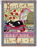 Home Is Where the Cat Is Throw - 70 x 54 Blanket/Throw