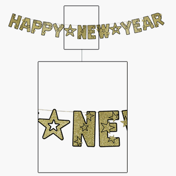 Beistle - 80120BKG - Glittered Happy New Year Streamer- Pack of 12