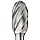 PFERD Oval Carbide Bur, Clog-Resistant, Uncoated (Bright) Finish, Single Cut, Radius End