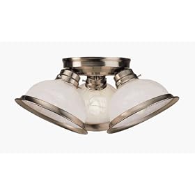 Home Basics - 3 Light Semi Flush Mount Ceiling Lighting Fixture - Brushed Nickel - B1302 by Livex Lighting