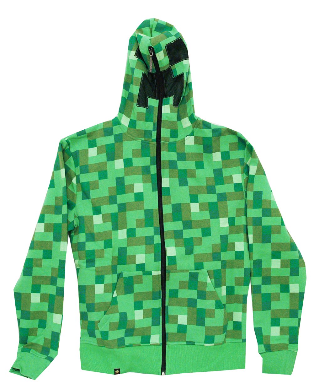 Minecraft Video Game Creeper Adult Green Hoodie Jacket Officially