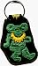 Grateful Dead Green Jerry Bear (Yellow Necklace) Embroidered Fabric Keyring / Keychain / Keyfob
