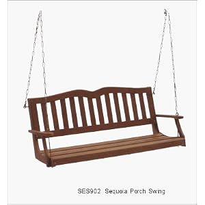 DC America SES902, Sequoia Porch Swing, Hardwood Finish