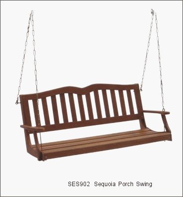 DC America SES902, Sequoia Porch Swing, Hardwood Finish