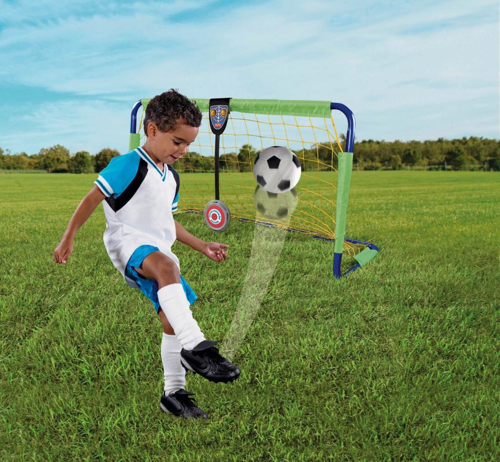 Child Kids Soccer Fun Sounds Goal Ball Net Adjustable Target Play