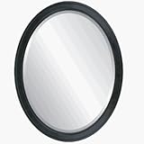 Midtown Oval Frame with Beveled Mirror, Matte Black, 15x19