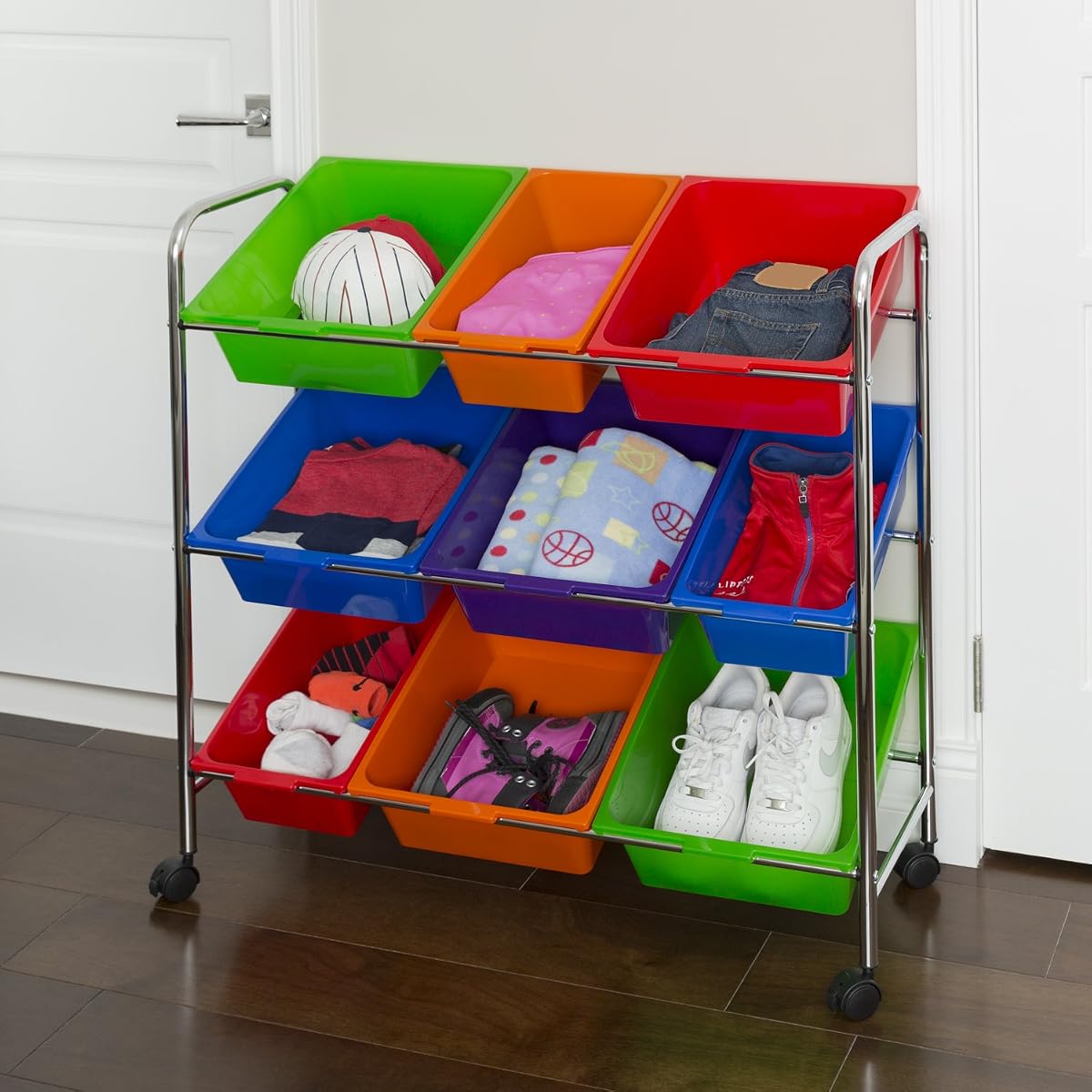 Seville Classics Mobile Toy Storage Organizer, 9-Bins in ...