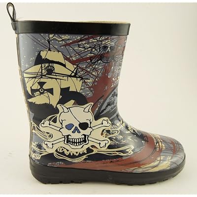 Boys Skulls Bones Pirate Wellington Boots