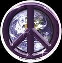 Purple Peace Sign with Earth in Background - 4 7/8" - Sticker / Decal