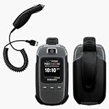 Holster Case w/ Ratcheting Belt Clip & Car Charger for Samsung Convoy SCH-U ....